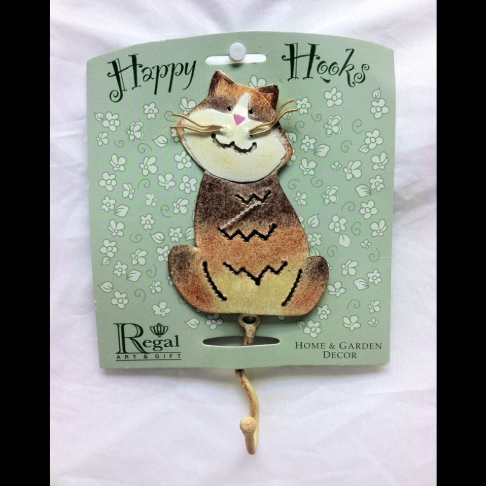 NWT Metal cat hook fun kitty kitten